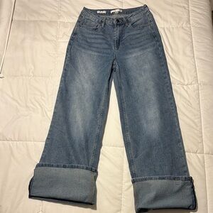 Classic Blue Cuff Crop Jeans